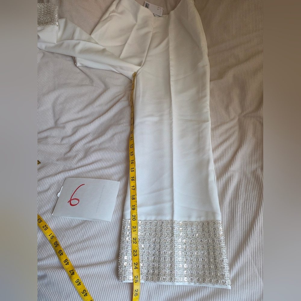 H&M Bead-embellished Pants white (PANTS ONLY). NWT. Top separately sold - Picture 8 of 16